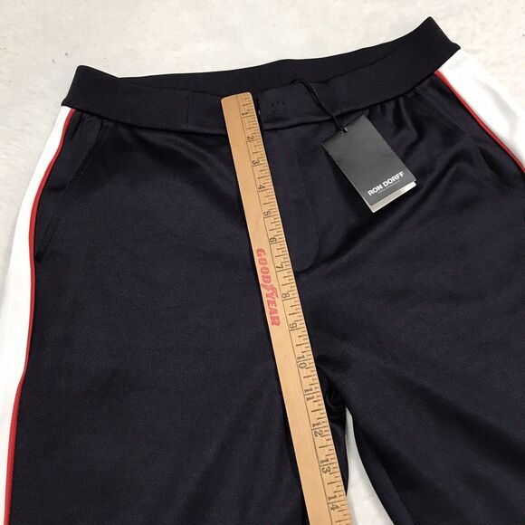 NWT RON DORFF Track Pants Men M (32x32) Navy Blue White Racing Stripe Zip Fly - Picture 9 of 16